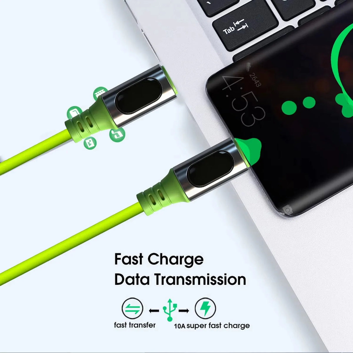 Cable USB-C PD240W 6A Carga Rápida con Pantalla Digital - Corporación Turística