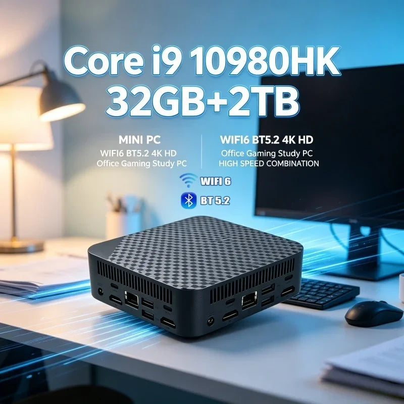 Mini PC Core i9 10980HK 32GB RAM 1TB SSD 4K WiFi6 Gamer Oficina
