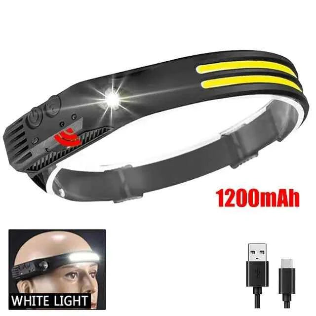 Linterna Frontal LED COB USB Recargable - Sensor de Movimiento para Exteriores