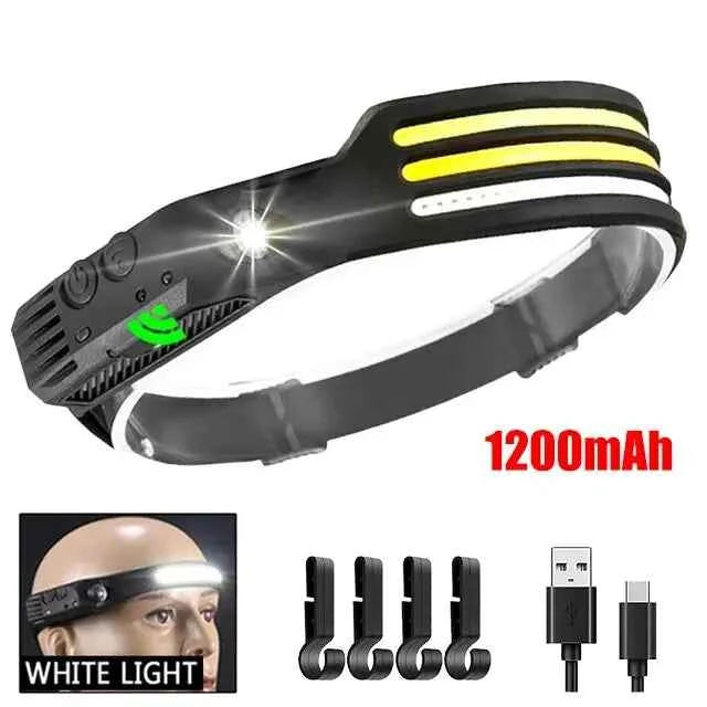 Linterna Frontal LED COB USB Recargable - Sensor de Movimiento para Exteriores