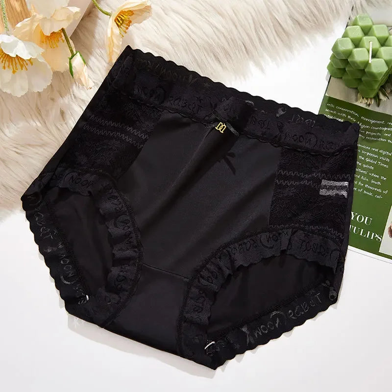 Bragas cintura alta con encaje para mujer