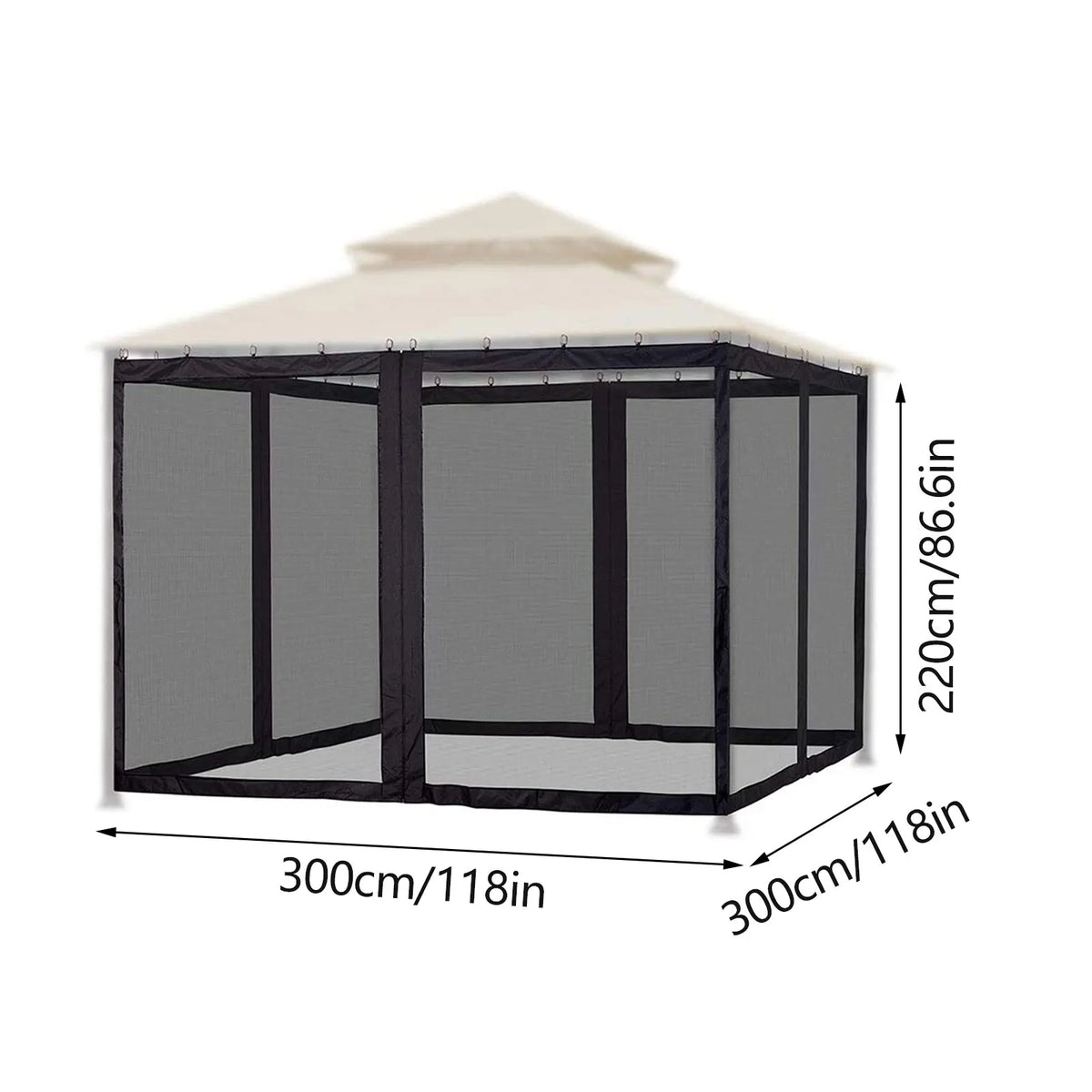 Mosquitera para Jardín 300x300cm - Malla Anti-Insectos Duradera