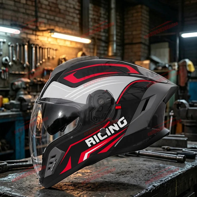 Casco Moto Doble Lente Cara Abierta Unisex 4 Estaciones