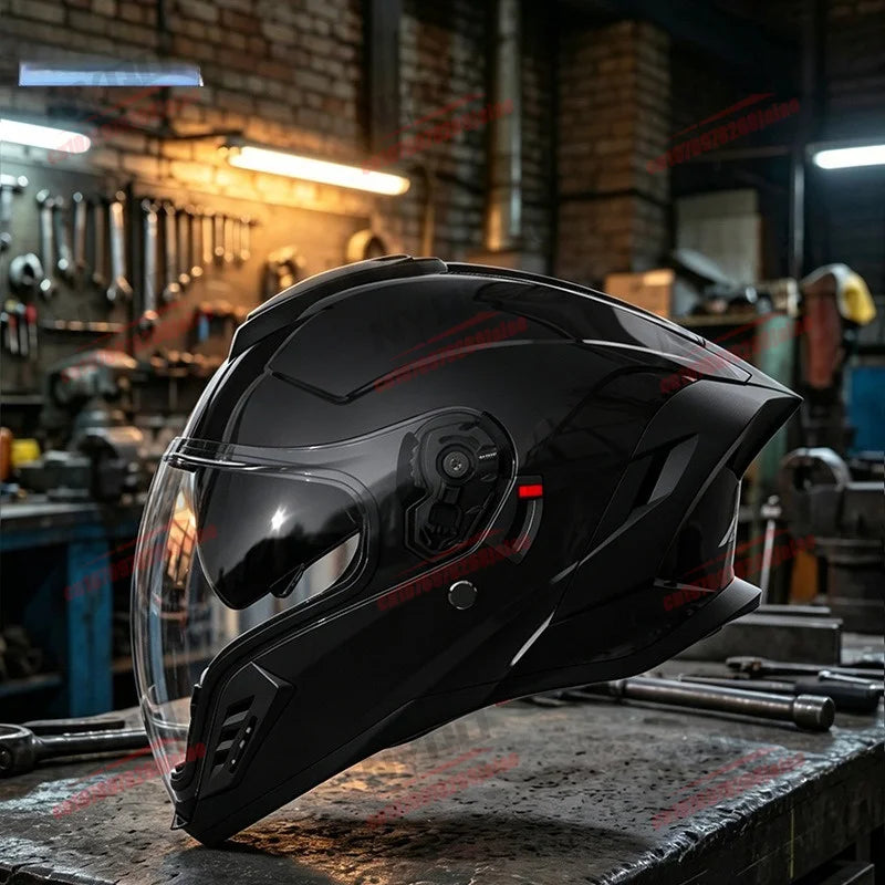 Casco Moto Doble Lente Cara Abierta Unisex 4 Estaciones
