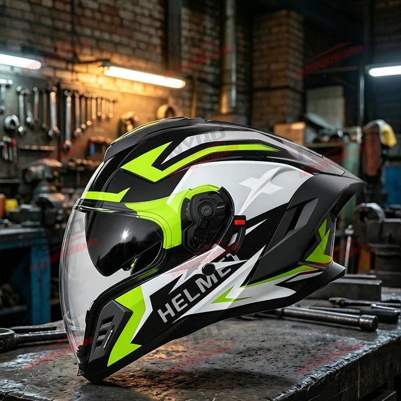 Casco Moto Doble Lente Cara Abierta Unisex 4 Estaciones