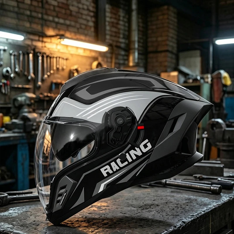 Casco Moto Doble Lente Cara Abierta Unisex 4 Estaciones
