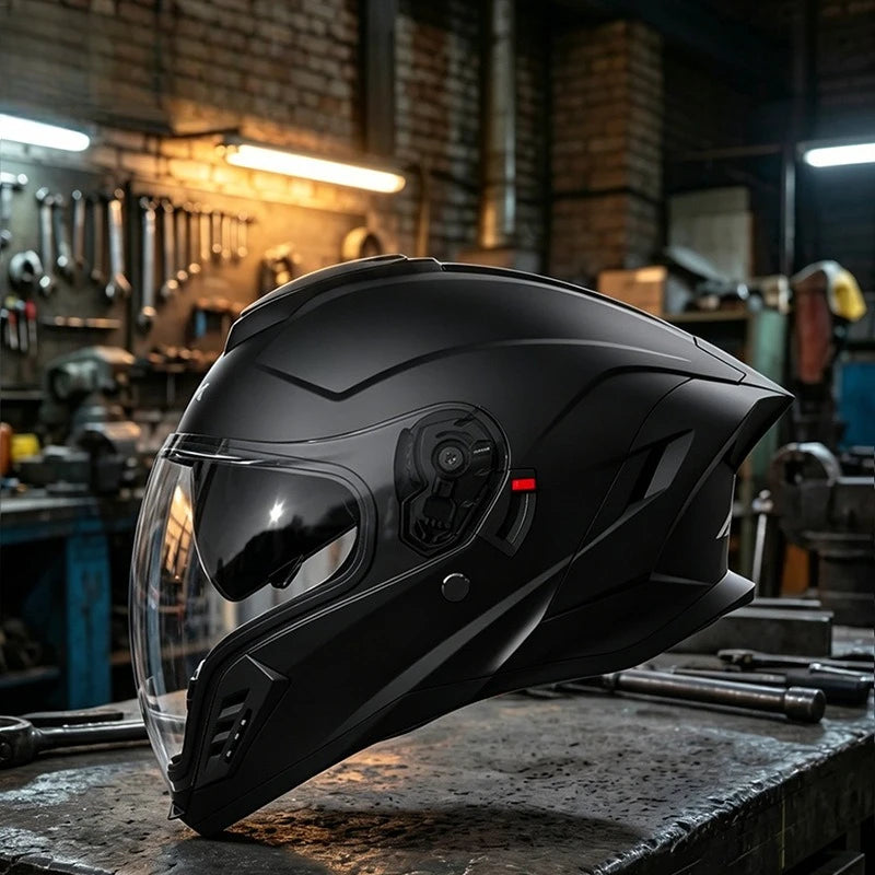 Casco Moto Doble Lente Cara Abierta Unisex 4 Estaciones