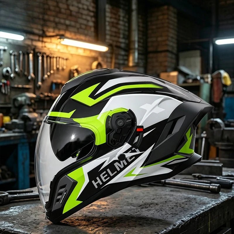 Casco Moto Doble Lente Cara Abierta Unisex 4 Estaciones