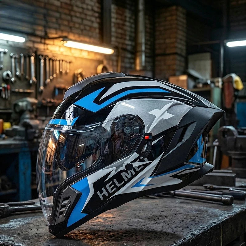 Casco Moto Doble Lente Cara Abierta Unisex 4 Estaciones