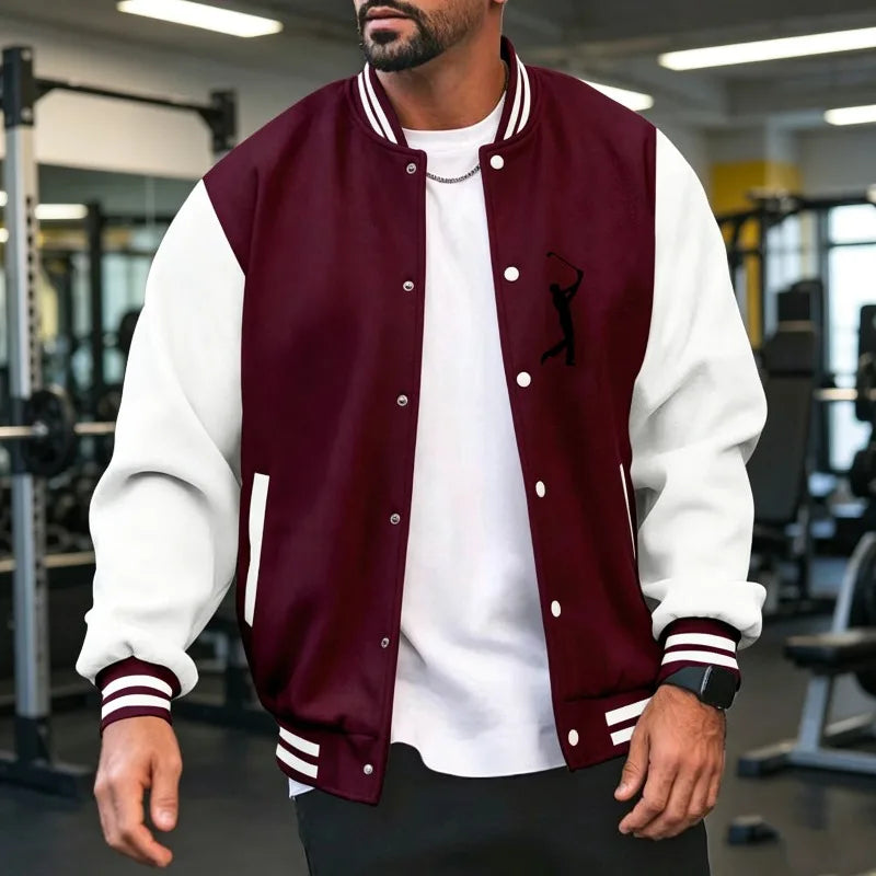 Abrigo Varsity Hombre: Estilo Casual y Deportivo (S-3XL) - Corporación Turística