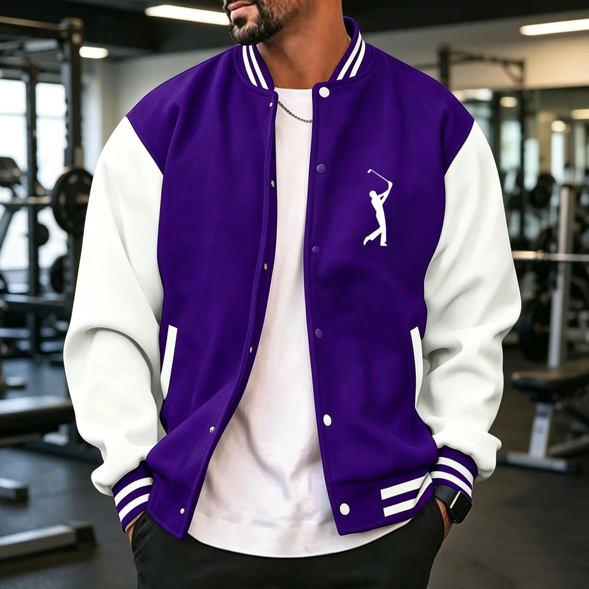Abrigo Varsity Hombre: Estilo Casual y Deportivo (S-3XL) - Corporación Turística