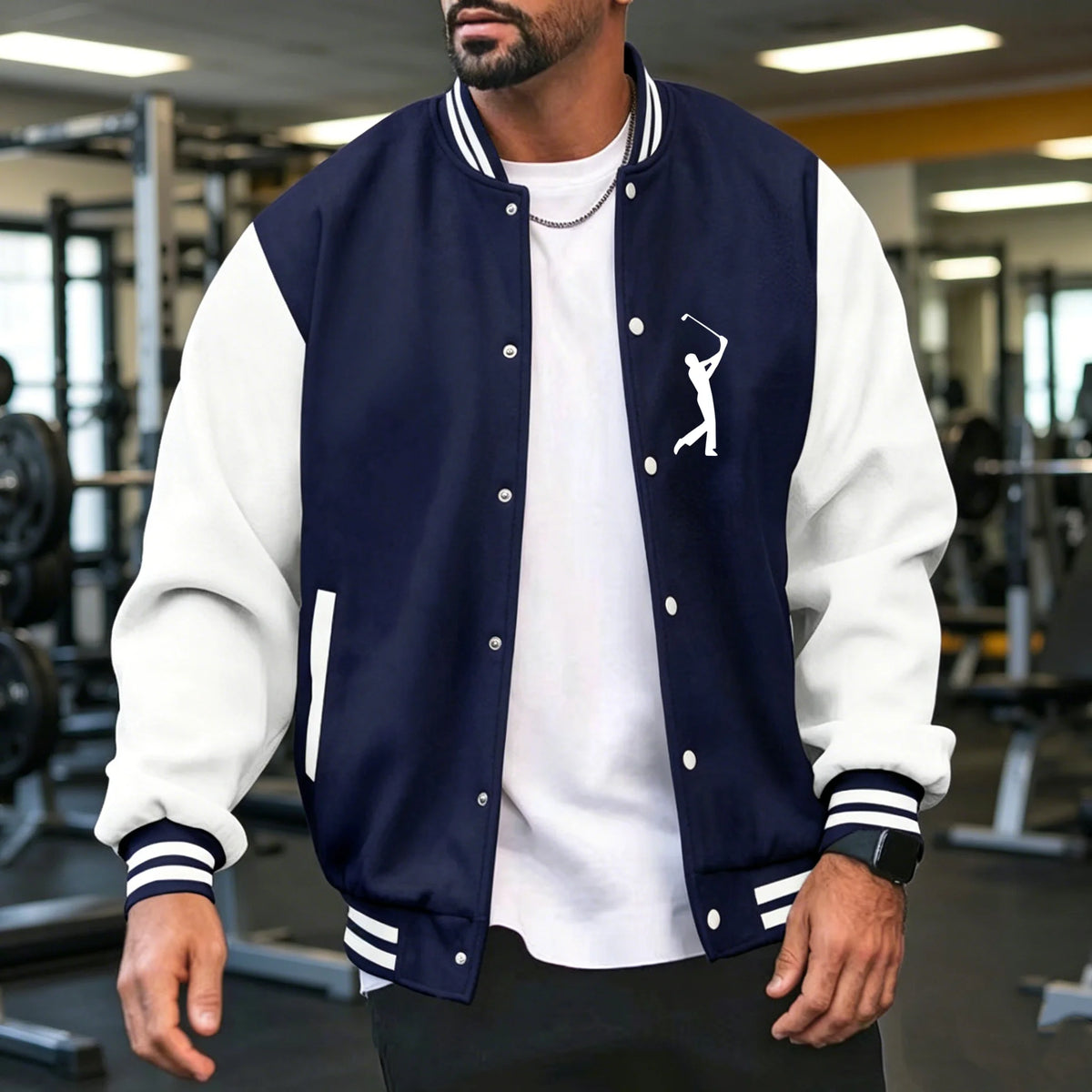 Abrigo Varsity Hombre: Estilo Casual y Deportivo (S-3XL) - Corporación Turística