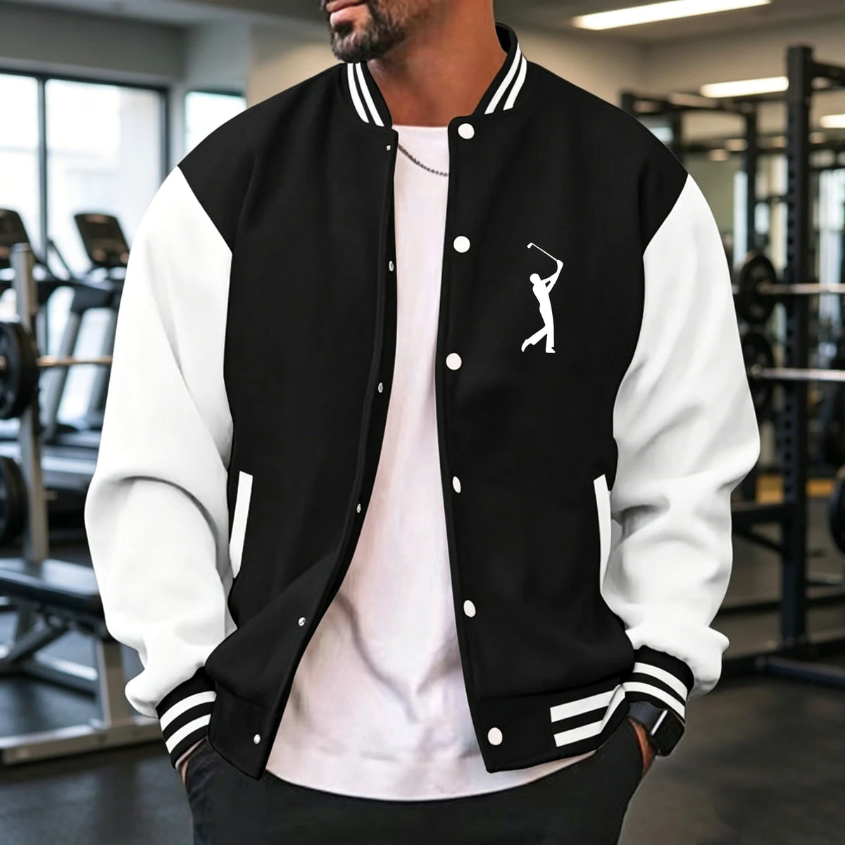 Abrigo Varsity Hombre: Estilo Casual y Deportivo (S-3XL) - Corporación Turística