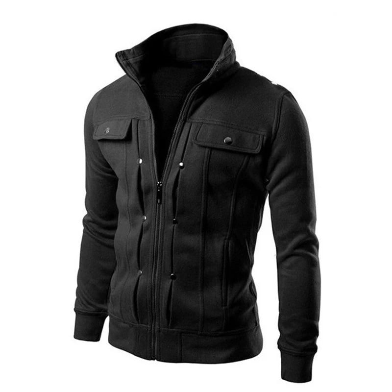 Chaqueta Cardigan Hombre Cremallera Cuello Alto Primavera Otoño - Corporación Turística