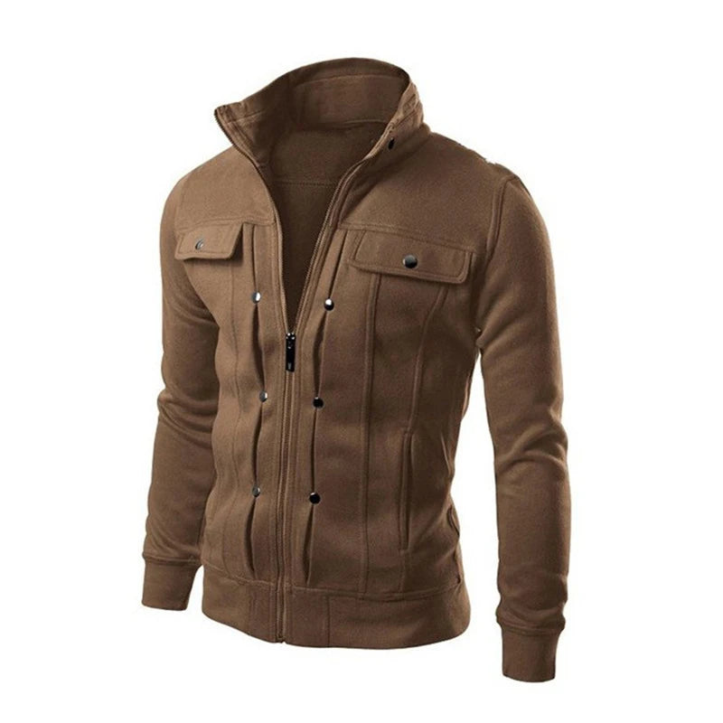 Chaqueta Cardigan Hombre Cremallera Otoño Primavera Casual - Corporación Turística