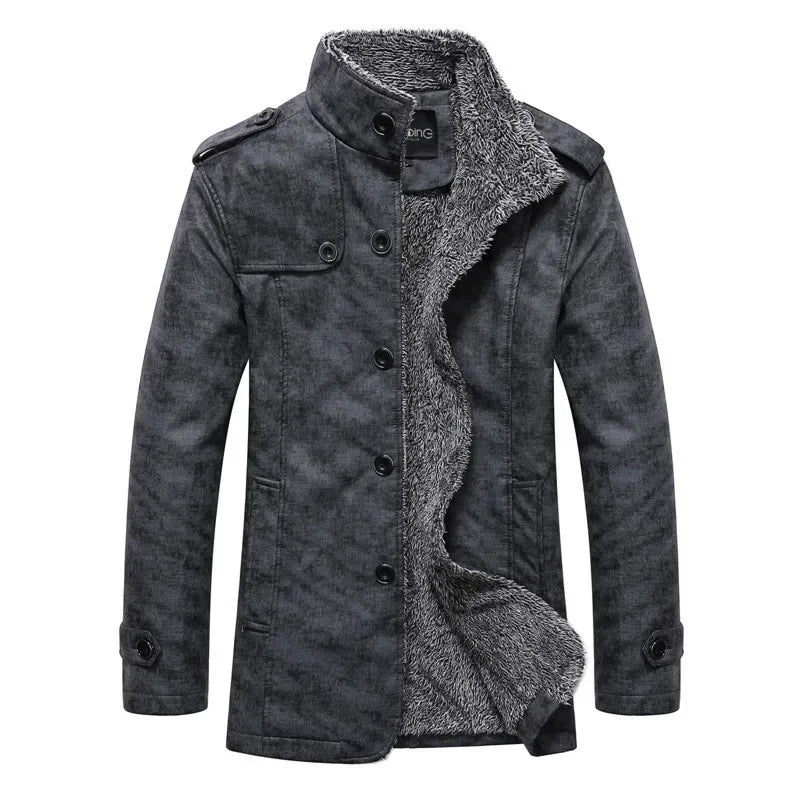 Chaqueta Cuero Hombre 2026: Abrigo Lana Slim Fit Cálido