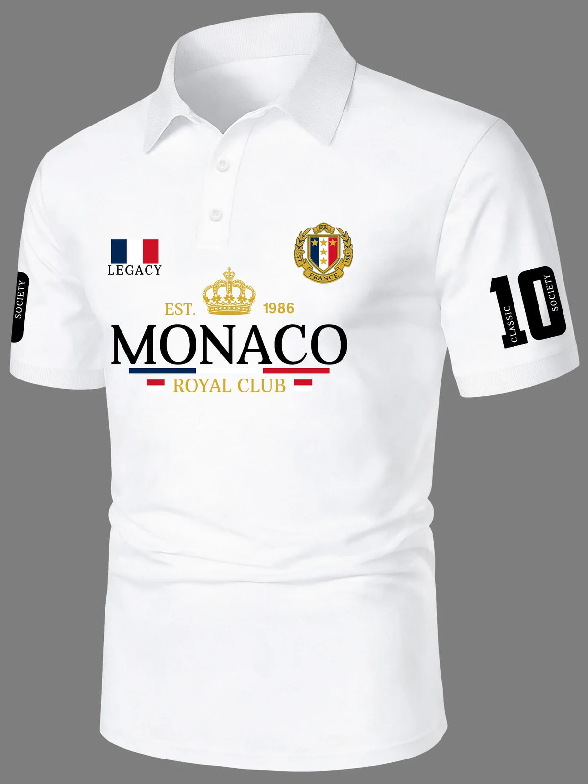 Camisa Polo Elegante Hombre Corona Real - Manga Corta Poliéster S-XXL - Corporación Turística