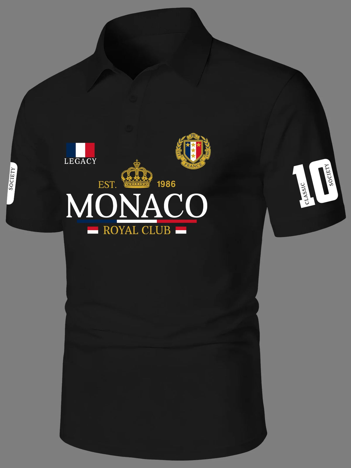 Camisa Polo Elegante Hombre Corona Real - Manga Corta Poliéster S-XXL - Corporación Turística
