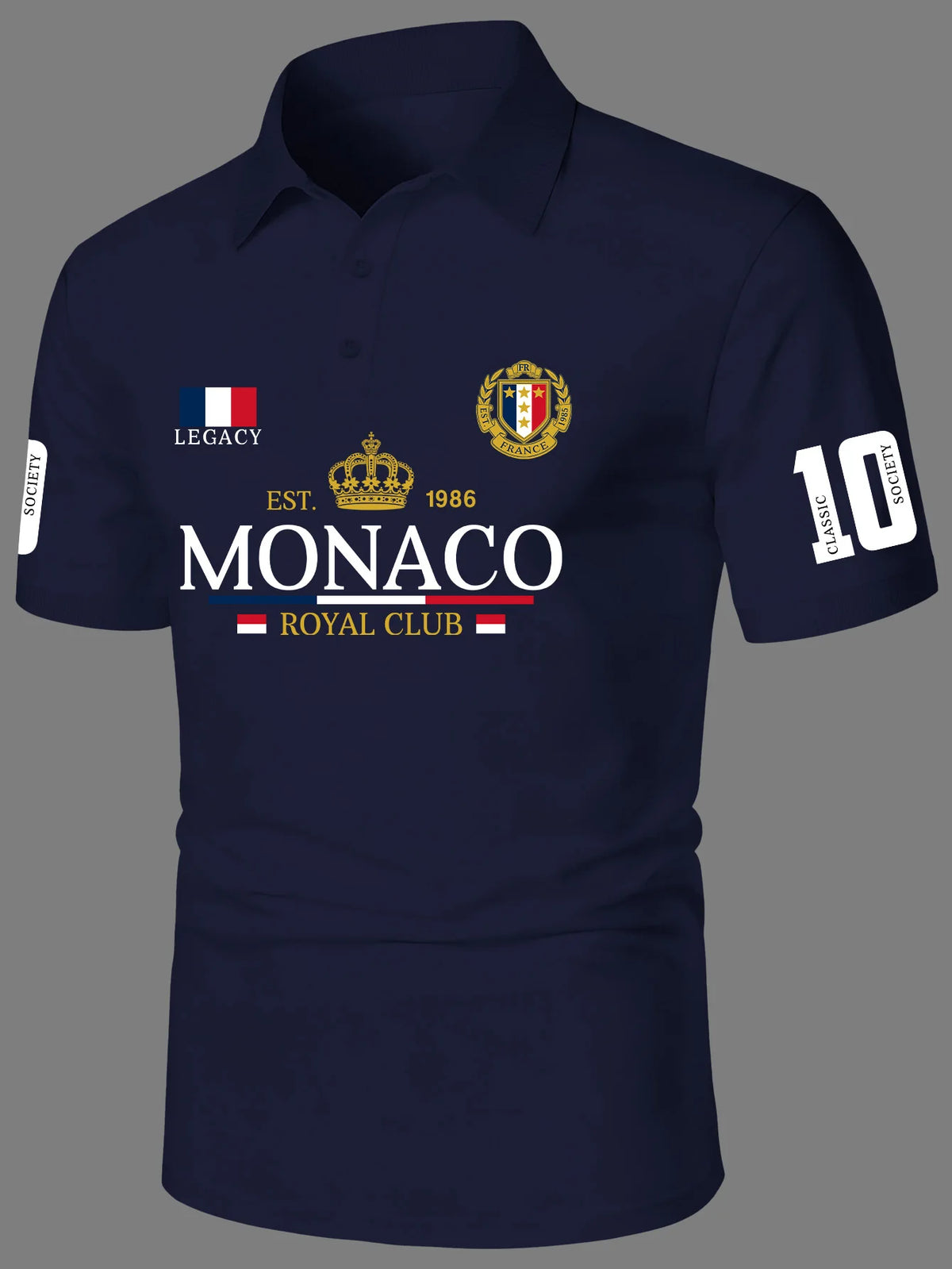 Camisa Polo Elegante Hombre Corona Real - Manga Corta Poliéster S-XXL - Corporación Turística