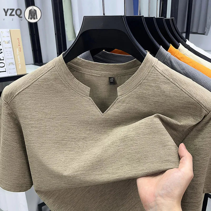 Camiseta Coreana V-Neck Hombre Verano Casual Transpirable (S-4XL) - Corporación Turística