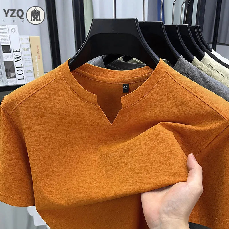 Camiseta Coreana V-Neck Hombre Verano Casual Transpirable (S-4XL) - Corporación Turística