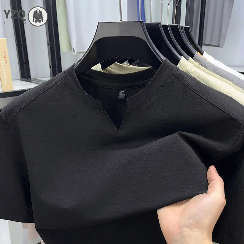 Camiseta Coreana V-Neck Hombre Verano Casual Transpirable (S-4XL) - Corporación Turística