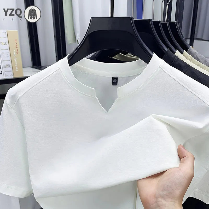 Camiseta Coreana V-Neck Hombre Verano Casual Transpirable (S-4XL) - Corporación Turística