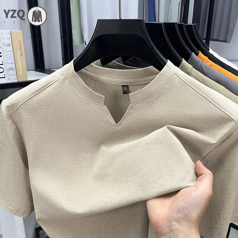 Camiseta Coreana V-Neck Hombre Verano Casual Transpirable (S-4XL) - Corporación Turística