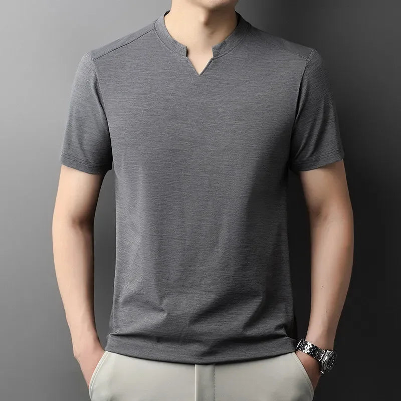 Camiseta Coreana V-Neck Hombre Verano Casual Transpirable (S-4XL) - Corporación Turística