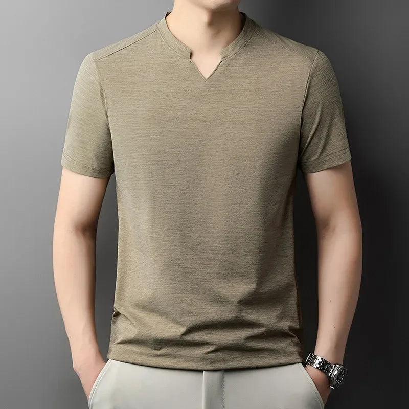 Camiseta Coreana V-Neck Hombre Verano Casual Transpirable (S-4XL) - Corporación Turística