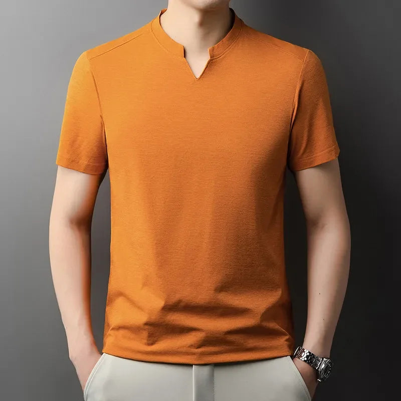 Camiseta Coreana V-Neck Hombre Verano Casual Transpirable (S-4XL) - Corporación Turística