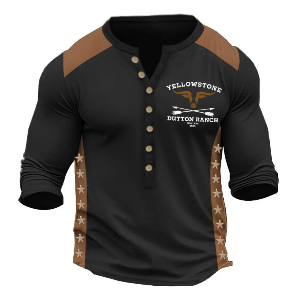 Camiseta Vintage Yellowstone Ruta 66 Hombre Manga Larga - Corporación Turística