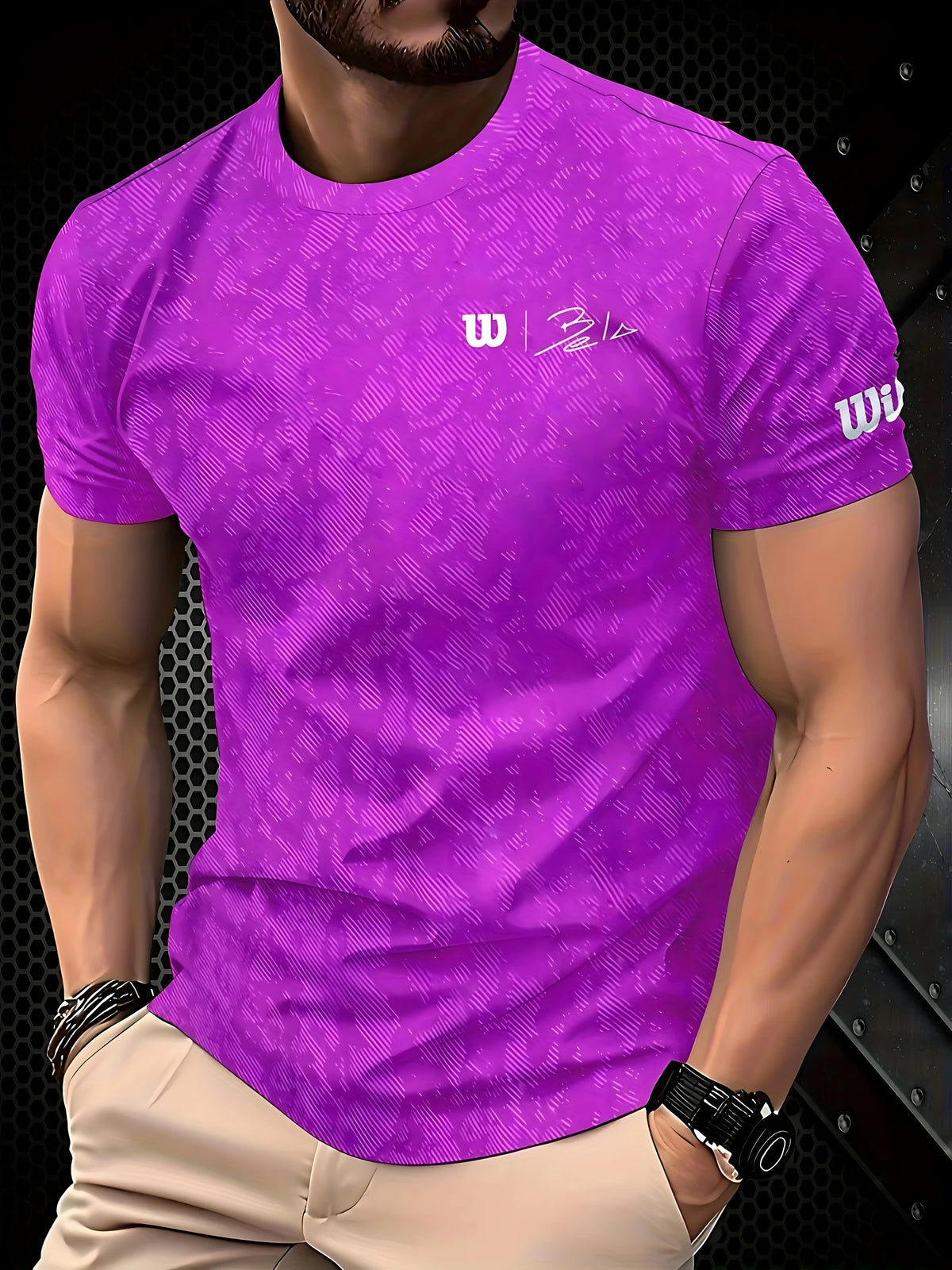 Camiseta Negra "King" Hombre: Estampado Dorado Informal