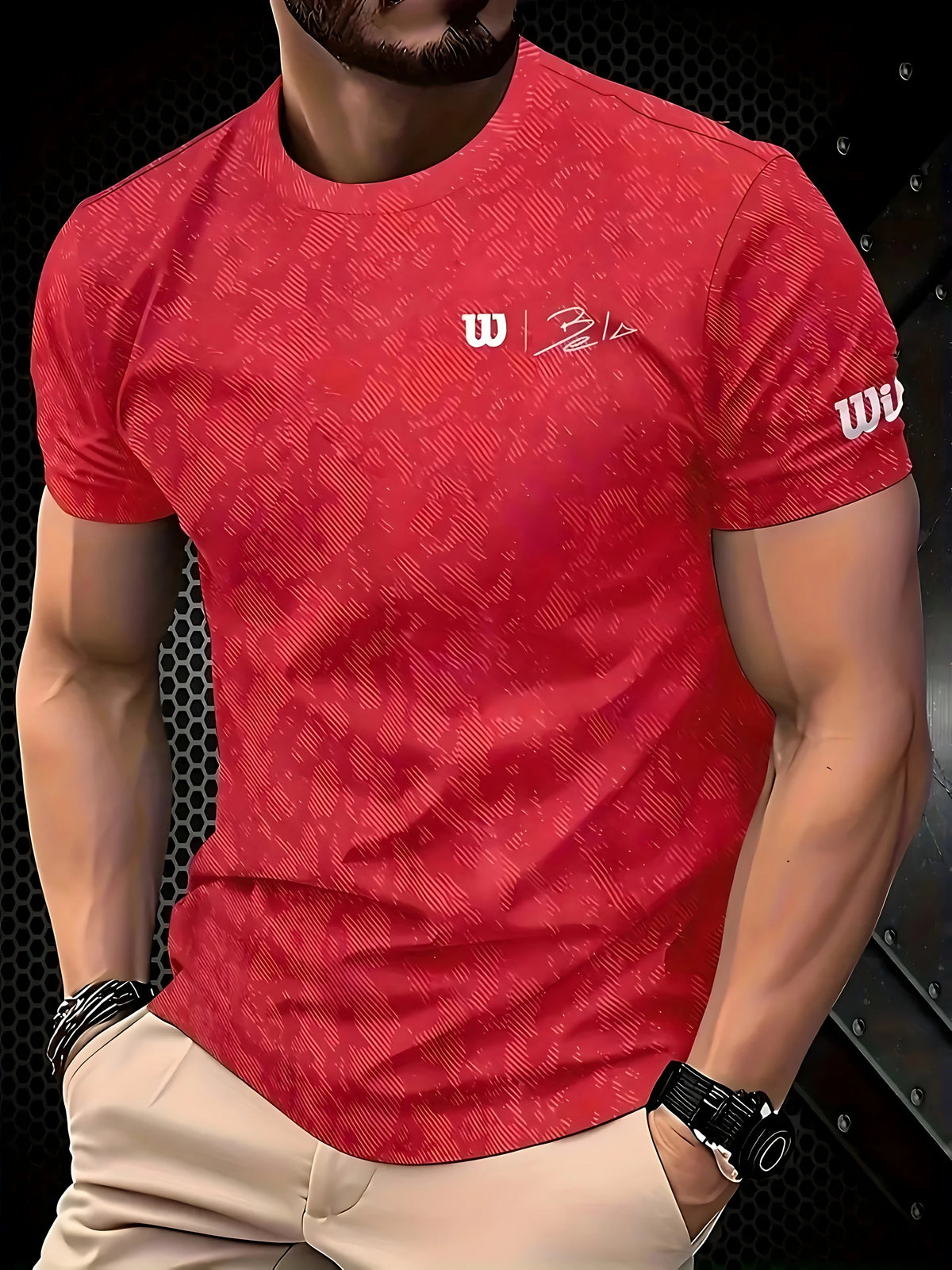 Camiseta Negra "King" Hombre: Estampado Dorado Informal