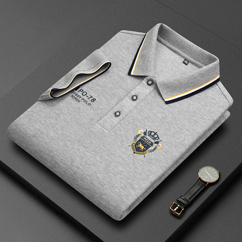 Polo Algodón Bordado Hombre: Estilo Casual Verano Transpirable
