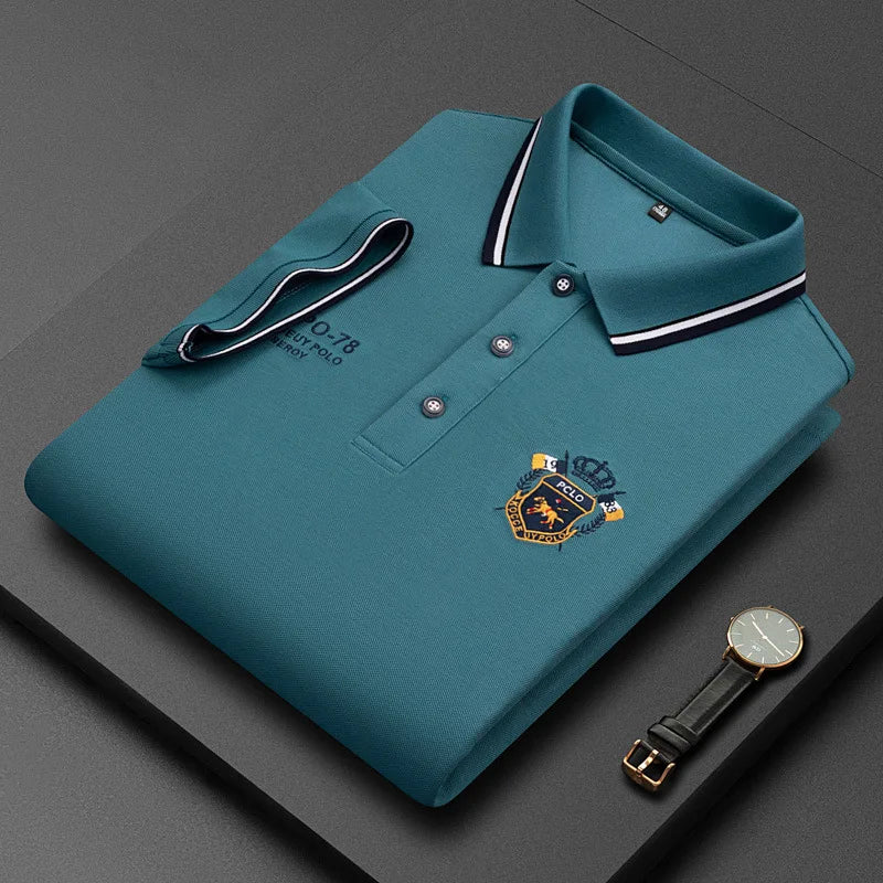 Polo Algodón Bordado Hombre: Estilo Casual Verano Transpirable