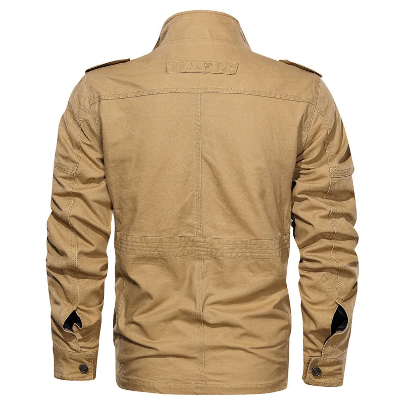 Chaquetas Cargo Hombre Algodón Casual - Bolsillos Múltiples