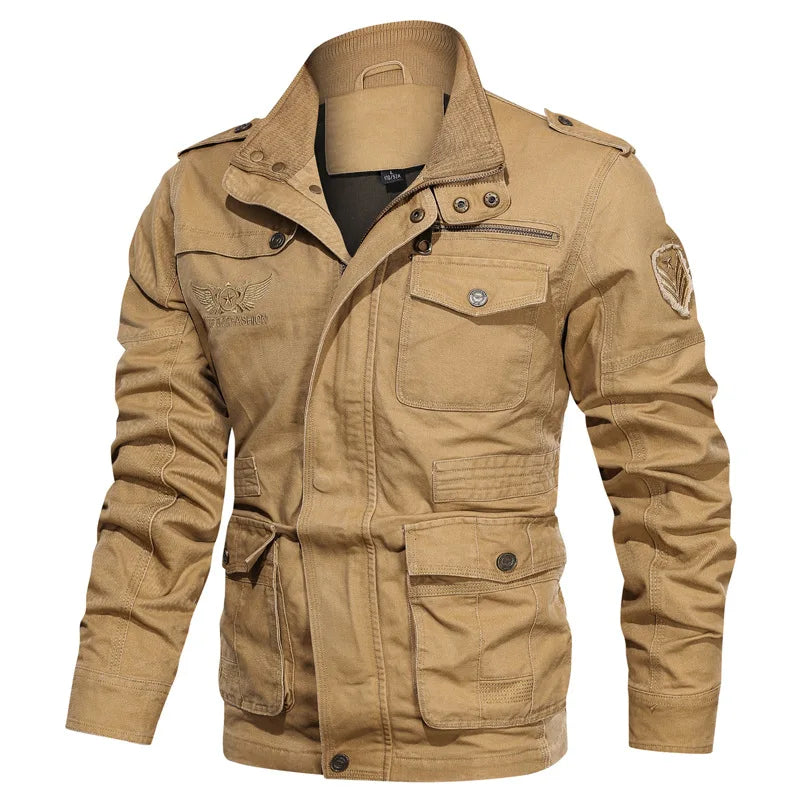 Chaquetas Cargo Hombre Algodón Casual - Bolsillos Múltiples