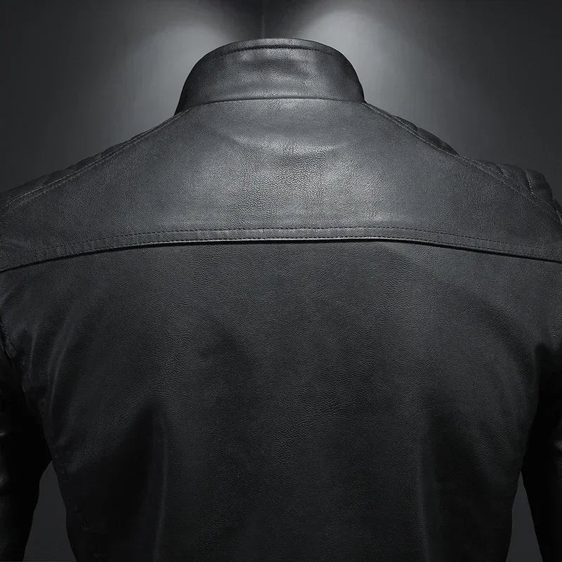 Chaqueta Cuello Alto Hombre - Estilo Casual PU - Primavera Otoño