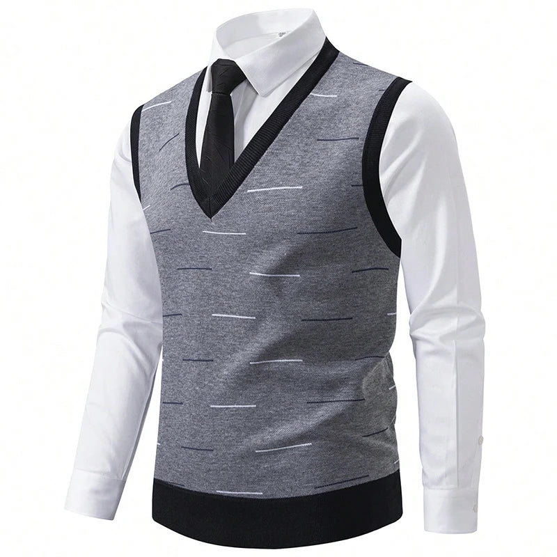Chaleco Clásico Hombre Punto Suave Cuello V S-2XL - Corporación Turística