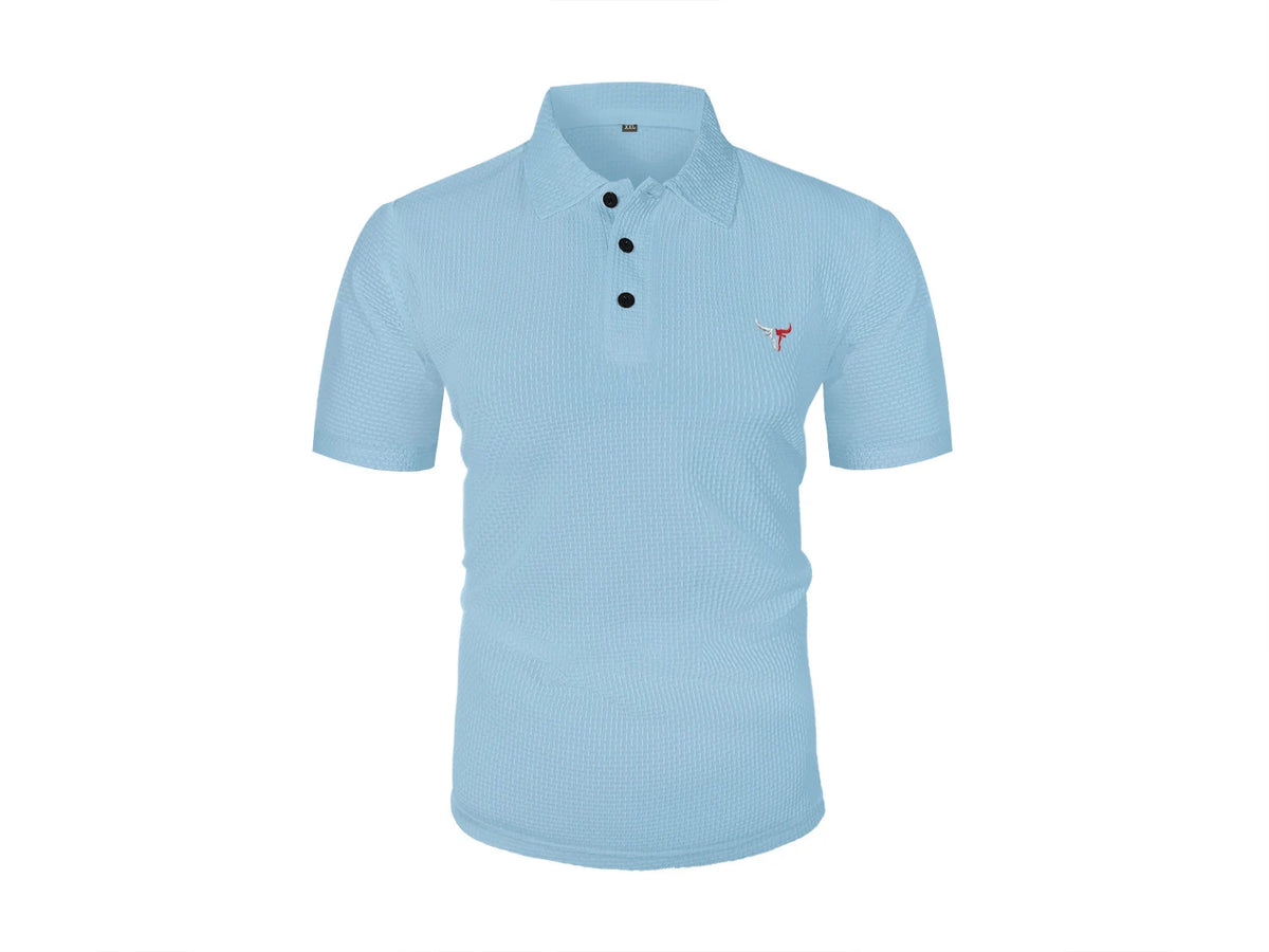 Camiseta Verano Hombre Seda Helada Solapa Casual Manga Corta - Corporación Turística