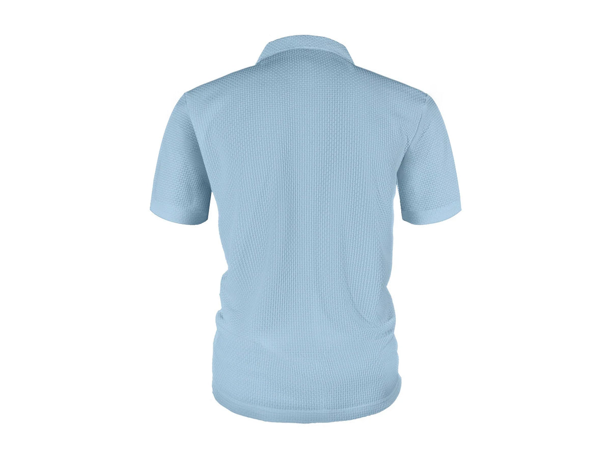 Camiseta Verano Hombre Seda Helada Solapa Casual Manga Corta - Corporación Turística