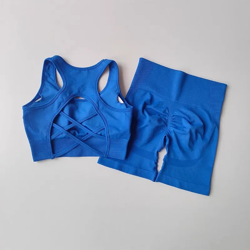 Conjunto Yoga Mujer Sin Costuras Sexy (2 Piezas) Fitness - Corporación Turística