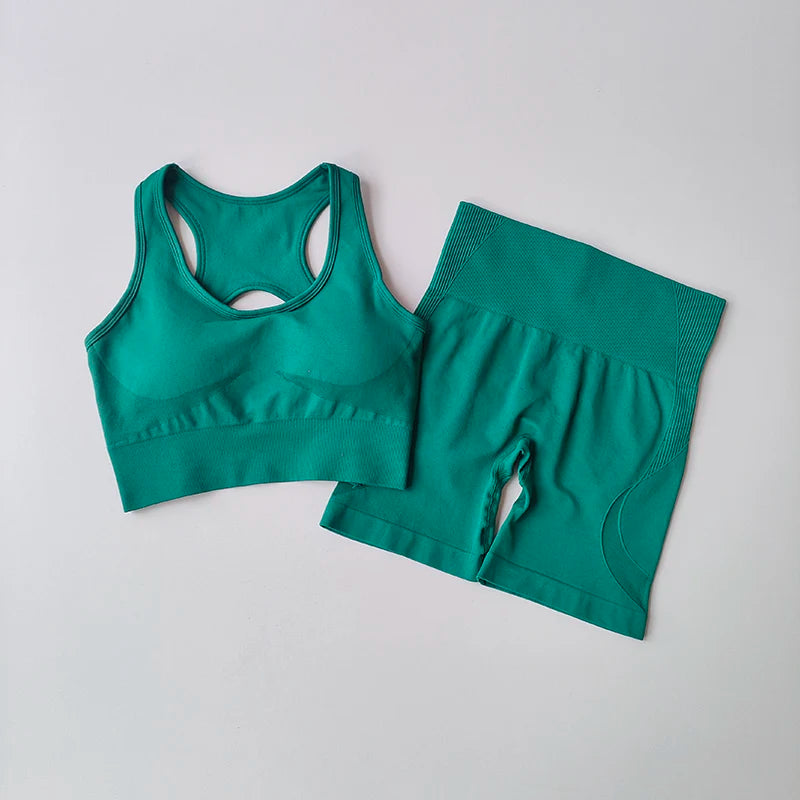 Conjunto Yoga Mujer Sin Costuras Sexy (2 Piezas) Fitness - Corporación Turística