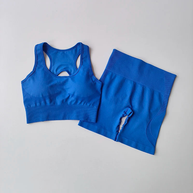 Conjunto Yoga Mujer Sin Costuras Sexy (2 Piezas) Fitness - Corporación Turística