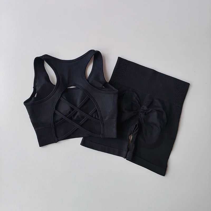 Conjunto Yoga Mujer Sin Costuras Sexy (2 Piezas) Fitness - Corporación Turística