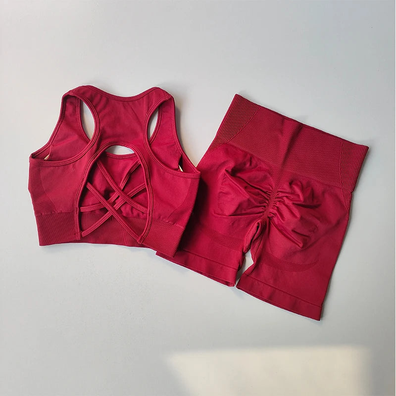 Conjunto Yoga Mujer Sin Costuras Sexy (2 Piezas) Fitness - Corporación Turística