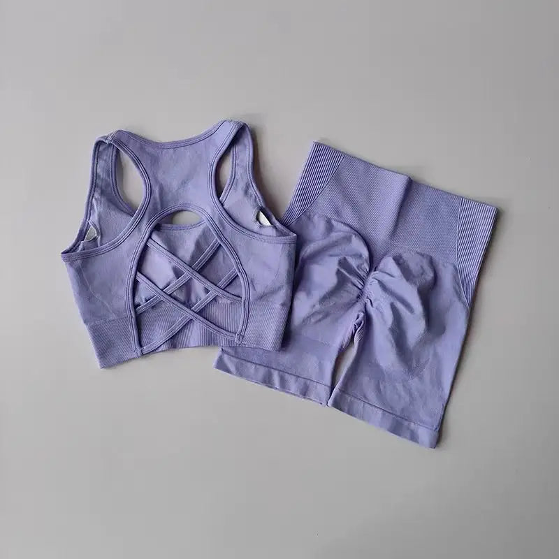Conjunto Yoga Mujer Sin Costuras Sexy (2 Piezas) Fitness - Corporación Turística