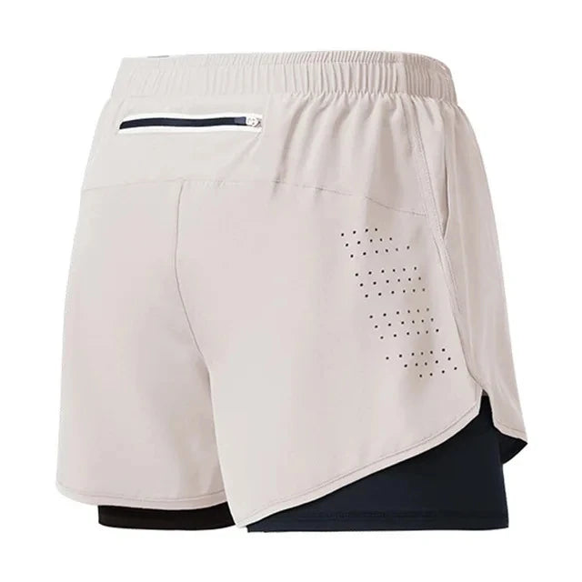 Pantalones Cortos para Correr Hombre: Doble Capa Fitness Secado Rápido - Corporación Turística
