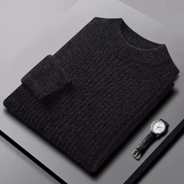 Gray men's thick, warm turtleneck sweater from Corporación Turística, featuring a high collar and casual winter style.